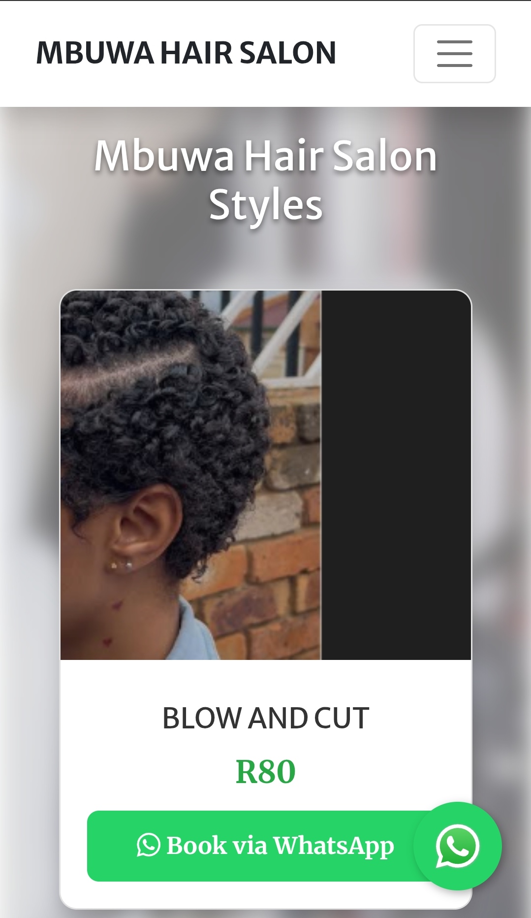 Mbuwa Hair Salon Website